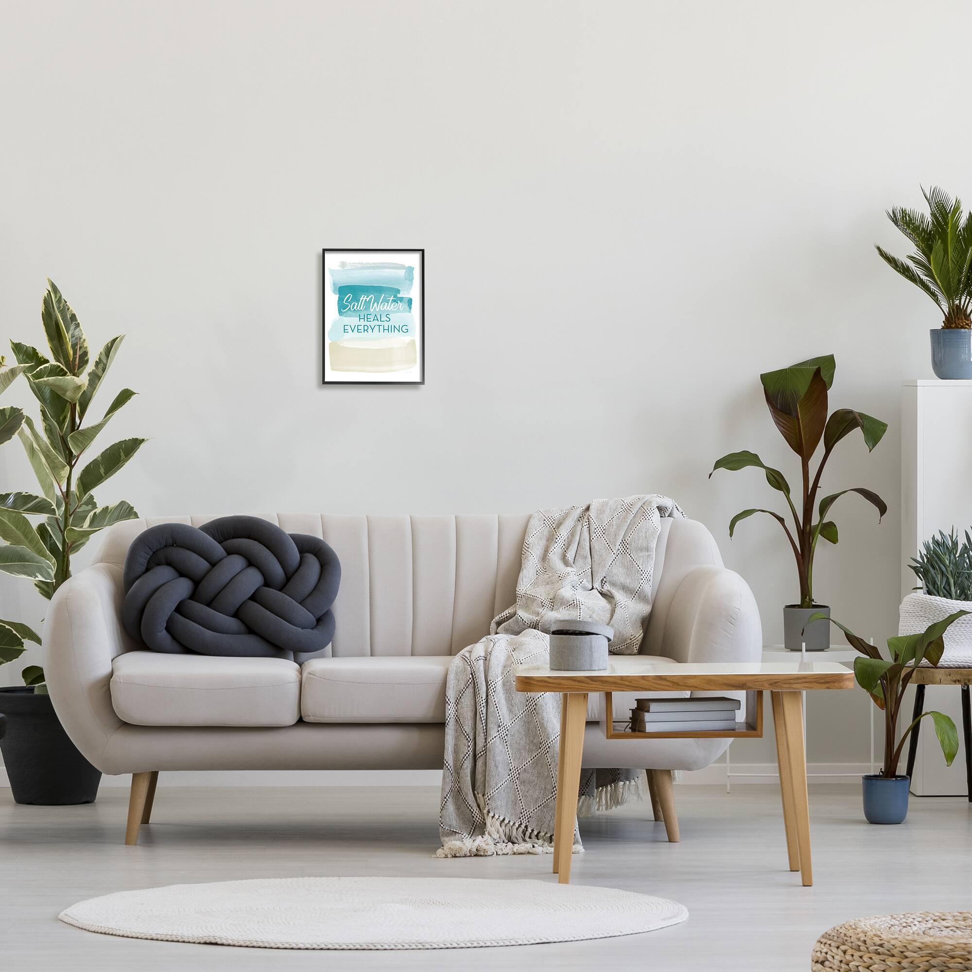 Stupell Industries Salt Water Heals Everything Phrase Soft Beach Ombre in Frame Wall Art